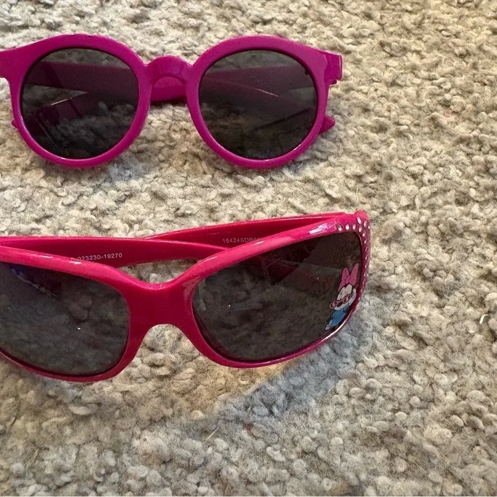 Toddler Girls Sunglasses Bundle Lot Disney Minnie Mouse Pink Rhinestone